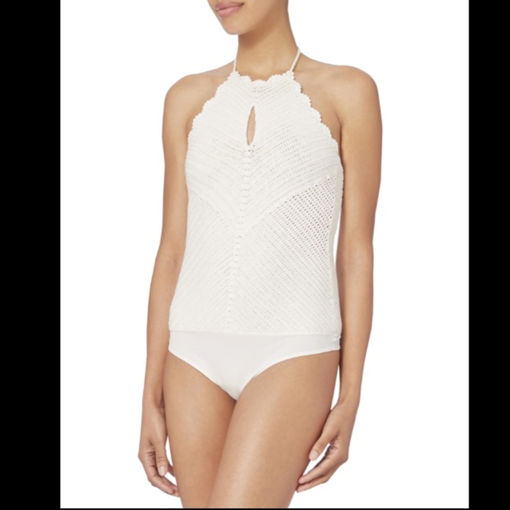 Intermix White Sahara Crochet Body Suit